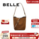 百麗包包女新商場(chǎng)同款海鷗老花通勤休閑水桶包X7377CX5 棕色【牛絨款】 F