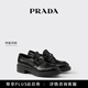 PRADA/普拉達【明星同款】女士 Chocolate 亮面皮革厚底樂(lè )福鞋 黑色 （尺碼偏大建議拍小半碼） 37.5