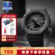 卡西歐（CASIO） 男表黑武士G-SHOCK運動(dòng)手表小鋼炮黑金防水時(shí)尚石英腕表送男友 GA-2100-1A1PR