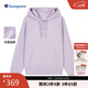 Champion冠軍連帽衛衣女秋季新款刺繡logo加絨上衣校園風(fēng)潮牌 淺紫色 L 