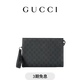 GUCCI古馳灰色滾邊小號手拿包 黑色 均碼