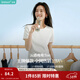 茵曼（INMAN）正肩簡(jiǎn)約多色基礎款圓領(lǐng)短袖T恤休閑百搭女裝2026夏季新款上衣 米白色-圓領(lǐng) 【經(jīng)典色】 M
