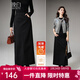 晚白【新品】冬款時(shí)尚半裙全松緊后開(kāi)叉加厚毛呢直筒長(cháng)半身裙 黑色 L