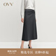 OVV【云朵羊毛】秋冬熱賣(mài)女裝可機洗針織A字傘裙半身裙 深空灰 L