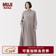 MUJI女式 法蘭絨 立領(lǐng)長(cháng)袖連衣裙女裝裙子純棉連身裙25年冬季 米色 S (155/80A)