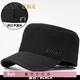 巴魯尼帽子棒球帽男士四季純棉新款封口休閑平頂帽高檔鴨舌帽徒步帽子 黑色 L L均碼（55-59cm）
