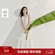 茵曼（INMAN）白色純棉立體刺繡連衣裙2025夏季女裝新品無(wú)袖寬松顯瘦背心裙 珍珠白 M