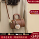 viney新款牛皮斜挎包包女包品牌單肩小包生日新年禮物送女友老婆 【棕色】高檔實(shí)用品牌女生腋下包 輕奢時(shí)尚百搭迷你手提包