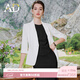 AD春秋季職場(chǎng)兩件套女新款職業(yè)裝七分袖白色西裝無(wú)袖背心連衣裙 西裝 M