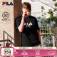 FILA 斐樂(lè )官方男女同款針織T恤2025年夏季純棉寬松休閑情侶短袖t恤