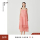 噢姆（AUM）【櫻粉悸動(dòng)】AUM噢姆春新款無(wú)袖吊帶少女感A字連衣裙女 西瓜紅 M