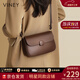 viney新款牛皮斜挎包包女包輕奢小方包單肩生日三八38女神節禮物老婆 【棕色】3.8節送媽媽高檔實(shí)用洋氣高端腋下包 時(shí)尚百搭品牌小眾豆腐包