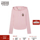 Teenie Weenie小熊女裝連帽長(cháng)袖T恤冬季半開(kāi)襟休閑學(xué)院時(shí)尚上衣 粉色 S (160)