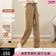 歐莎（OSA）軟糯風(fēng)長(cháng)褲雙面德絨休閑褲女秋冬季2025年新款運動(dòng)束腳褲 深卡其 M
