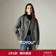 初語(yǔ)雙面呢外套女2025秋季新款輕奢雙排扣短款羊毛雙面呢上衣 麻灰色 M