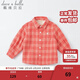 戴維貝拉（DAVE＆BELLA）加絨格子女童襯衣兒童襯衫男童長(cháng)袖上衣秋冬打底衫寶寶冬季中大童 紅色格 120 cm(6Y(建議身高110-120cm))