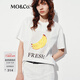 MO&Co.短袖T恤夏接觸瞬間涼感棉質(zhì)寬松水果印花MBE2TEET05新年紅 本白色 M /165