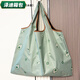 葉余蕓洛大號袋便捷可折疊購物袋手提袋防水新年市買(mǎi)菜包結實(shí)袋子 豆綠牛油果大號防水款