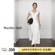 Massimo Dutti折扣升級2026女裝極簡(jiǎn)風(fēng)純清冷感長(cháng)款拼接V領(lǐng)連衣裙06601566 白色 XS (CN 165/84A)尺碼偏大
