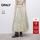 ONLY2025夏季新款潮流淑女風(fēng)暈染設計傘裙長(cháng)裙半身裙女|125216015 HGK 多娜淺綠印花 M