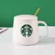 星巴克（Starbucks）馬克杯陶瓷牛奶咖啡杯歐式風(fēng)杯子簡(jiǎn)約早餐杯耐高溫家用水杯禮品杯 杯+勺子+陶瓷蓋