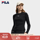 FILA 斐樂(lè )女子楊冪同款針織長(cháng)袖衫2025冬新款時(shí)尚休閑簡(jiǎn)約基礎圓領(lǐng)長(cháng)T 正黑色-BK S 160/80A/S