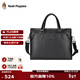 暇步士（Hush Puppies）公文包商務(wù)男士手提包新款真皮大容量電腦包手提及單肩斜挎包 黑色【官方直發(fā) 假一罰十】 大包可容納14英寸