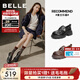 百麗（Belle）黑巧樂(lè )福復古抓皺羊皮便士樂(lè )福鞋女26春新款通勤單鞋B3020AM6預售 黑色-單里 38 (240mm)