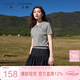 三彩大碼女裝2025夏秋新款Polo領(lǐng)短袖針織衫蝴蝶結絞花智性胖MM