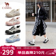 駱駝（CAMEL）極光丑萌鞋女戶(hù)外登山鞋撞色厚底休閑鞋 L26S202026 米白/黑 37