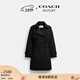 蔻馳（COACH）【禮物】奧萊女士女裝純色中長(cháng)款風(fēng)衣戶(hù)外外套 黑色 M