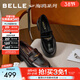 百麗（Belle）海鷗樂(lè )福鞋女26春新質(zhì)感牛皮舒適通勤單鞋B2972AA6 黑色 36