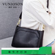 曼尼瓊詩(shī)（VUNIQSON）真皮包包女中年大容量時(shí)尚斜挎包潮流通勤包軟牛皮女士單肩包 黑色 大號