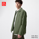 優(yōu)衣庫男裝女裝棉麻襯衫式茄克/長(cháng)袖外套夾克26春夏新款482443 57 深橄欖色 L