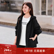 MsShe【夾棉加厚棉衣連帽外套】大碼女裝2025秋冬裝胖mm巨顯瘦棉服外套 風(fēng)衣-適中-黑色現貨 3XL
