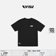 EVISU福神男女同款流行休閑時(shí)尚運動(dòng)商標短袖T恤 黑色 S 【寬松效果需拍大1-2個(gè)尺碼】