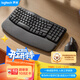 羅技（Logitech）Wave Combo 無(wú)線(xiàn)人體工學(xué)鍵鼠套裝 垂直鼠標 無(wú)線(xiàn)藍牙鼠標 辦公鍵盤(pán) 無(wú)線(xiàn)鍵盤(pán) 藍牙鍵盤(pán) 黑色