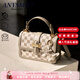 ANYSMIC輕奢侈品牌包包女包斜挎包2025新款時(shí)尚百搭印花單肩手提小包 米黃色(禮盒裝) 長(cháng)20.5CM*厚6.5CM*高14.5CM
