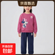 迪士尼（Disney）女童加絨衛衣一體絨秋冬運動(dòng)套裝冬裝 迪樂(lè )玩玩K玫紅+迪樂(lè )球K藏青 120