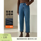 纖莉秀【加絨保暖褲子】大碼女裝復古深色牛仔褲胖mm2025冬裝新款3417 牛仔藍 33/2XL