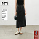 麥檬MM商場(chǎng)同款24夏新品灰色經(jīng)典H版牛仔半身長(cháng)裙5F4341571 極致灰 M
