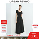 UR秋季新款女裝休閑簡(jiǎn)約拼接修身短袖連衣裙UWM750025 黑色 (偏長(cháng)) M