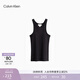 Calvin KleinJeans夏季男女情侶中性潮流簡(jiǎn)約ck刺繡羅紋微彈內搭針織背心T恤 UB1-墨夜黑 S