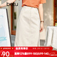 betu百圖女裝牛仔半身裙高腰A字修身包臀女式中長(cháng)款裙子2107T46 杏色 XS