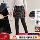 哈吉斯（HAZZYS）品牌童裝女童打底褲冬新品彈力保暖加厚一體絨裙式打底褲 鉆石黑 165