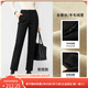婭麗達彈力直筒褲女2025冬季新款通勤顯瘦黑色休閑褲子九分煙管褲 隕石黑-常規款（A0） 28