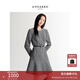 玖姿·安娜蔻優(yōu)雅知性鉆鏈圓領(lǐng)腰帶收腰格紋連衣裙女2026春季新款 灰色 M