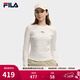 FILA 斐樂(lè )官方楊冪同款女子針織長(cháng)袖衫冬新款時(shí)尚休閑簡(jiǎn)約圓領(lǐng)長(cháng)T 云峯白-IV S 160/80A/S