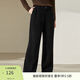 纖莉秀大碼女裝時(shí)尚個(gè)性豎紋垂感顯瘦保暖加絨褲子胖mm冬新款4253 黑色 2XL