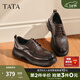 他她（TATA）2025冬商場(chǎng)同款純色舒適百搭休閑皮鞋男新款OFM01DM5 啡色 40